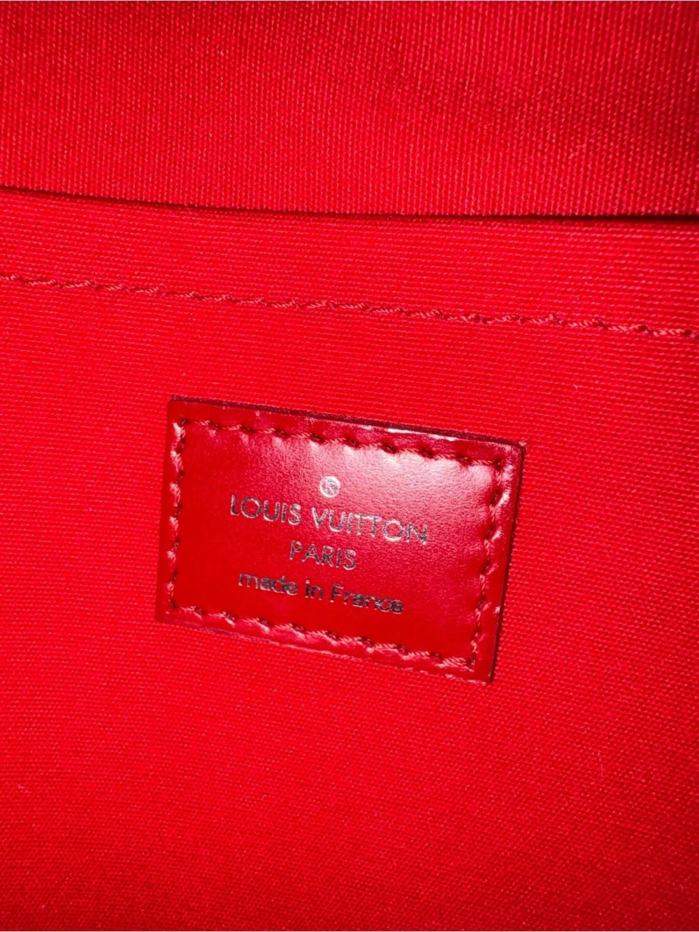 Louis Vuitton Red Epi Passy Bag Tote with Dual Top Handles, And Silver Accents